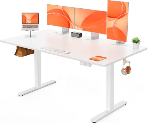 ErGear Elektrisch Höhenverstellbarer Schreibtisch 140x70 cm, Schreibtisch Höhenverstellbar mit 4 Memory-Funktion, Gaming Tisch mit Vierteilige Tischplatte