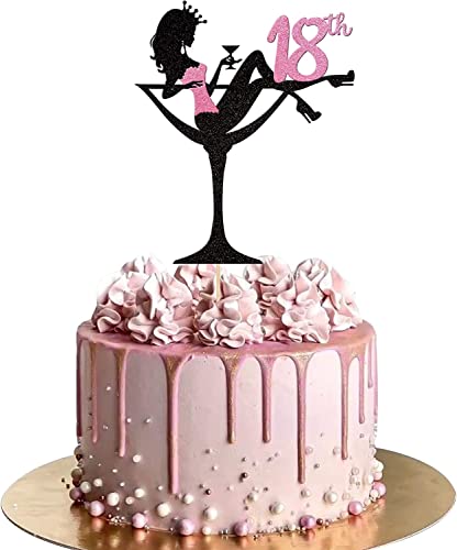 1 Stück Sitzendes Mädchen Tortendeko, 18. Geburtstag Cake Topper Glitter...