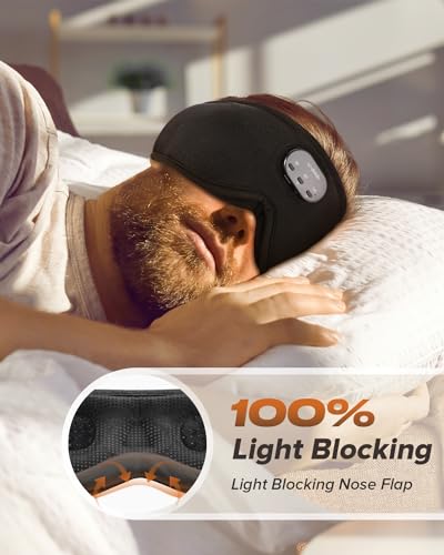 Image of LC-dolida Sleep Headphones, White Noise Bluetooth Sleep Mask 3D Wireless Timing Eye Mask for Sleeping, Sleep Mask with Bluetooth Headphones for Side Sleepers Travel Yoga, Cool Gadgets for Men Women