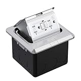 WEBANG Pop Up Floor Outlet Covers Box with 20 Amp Stainless Steel GFCI Tamper/Weather Resistant Rece