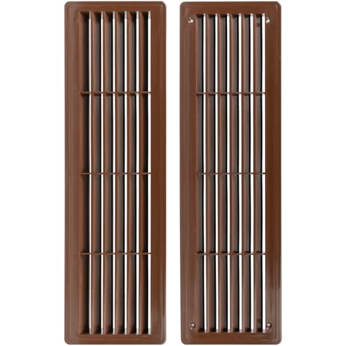 Image of AWENTA 18 inch x 5 inch Inch Two Sided Brown Door Air Vent Cover - Door Vents for Interior Doors - Universal Furniture Ventilation Guard- Register for Bathroom, Bedroom, Garage, Kitchen, Furniture