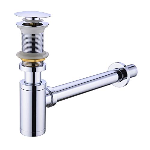 Preisvergleich Produktbild Ablauf Ablaufgarnitur Siphon+Pop Up Ablaufventil Badarmatur für Waschbecken Waschtisch Messing Chorm OM1004