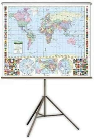 Large Map Display Amazon.com: Large Portable World Map Projector Screen with Floor Stand ...
