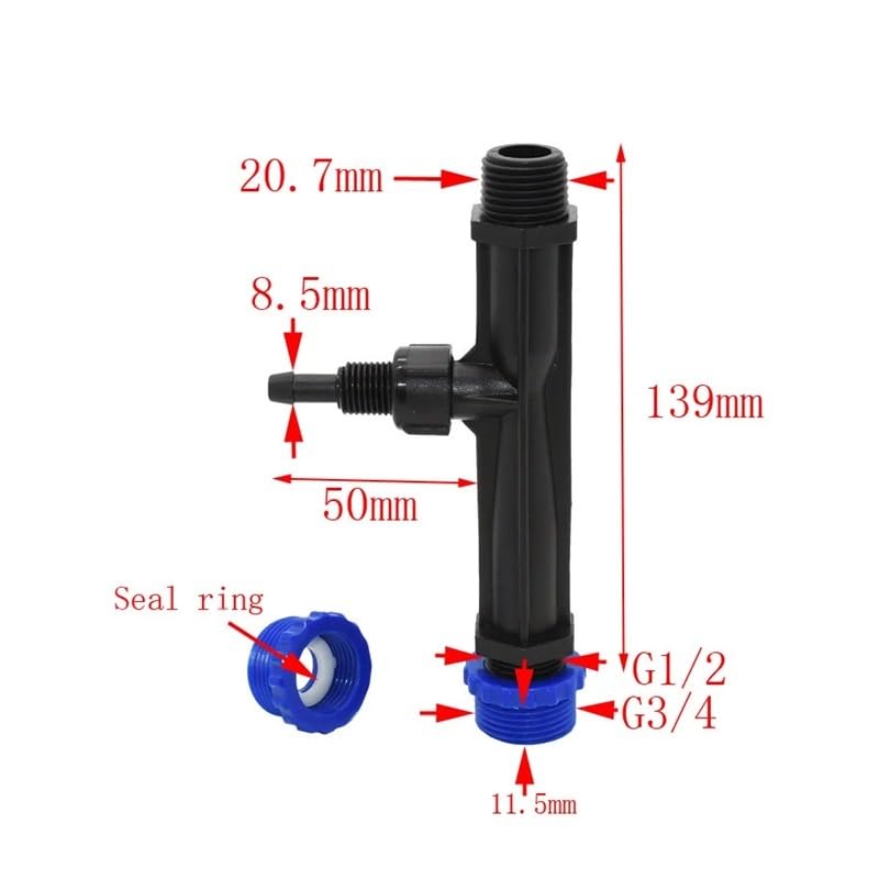 10 stücke 3/4 "1/2" 1 "Bewässerung Venturi Dünger Injektor MännlichAutomatische Dünger Kit Bewässerung Venturi Mischer Injektoren(1/2" to 3/4")