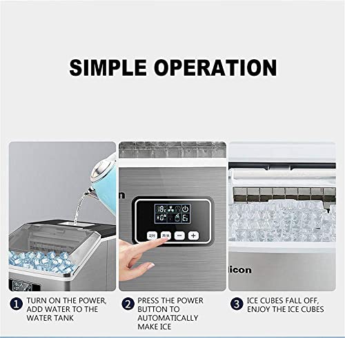 MHGD Aufsatz-Eismaschine, 55 lbs in 24 Stunden, elektrische Eismaschine mit LCD-Display, Selbstreinigungsfunktion, für… – Bild 4