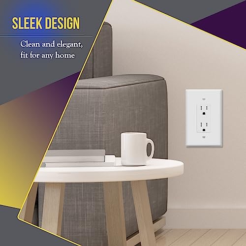 Image of ENERLITES Decorator Light Switch or Receptacle Outlet Wall Plate, Over-Size 1-Gang 5.5 inch x 3.5 inch, Polycarbonate Thermoplastic, 8831O-W, White (Pack of 2)
