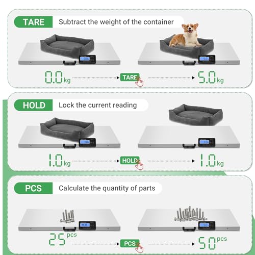Báscula para perros grandes Juiseaty 1100lb LCD miniatura 3
