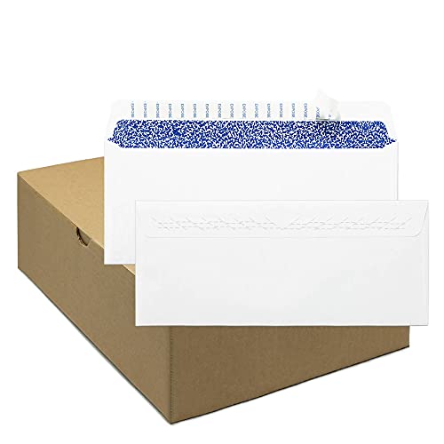Envelopes Self Seal - Security Envelopes #10 - Standard Size Business Envelopes 4-1/8 x 9-1/2 Inch, 500 count, No Window, Blank White Envelopes, Quality 24 lb paper