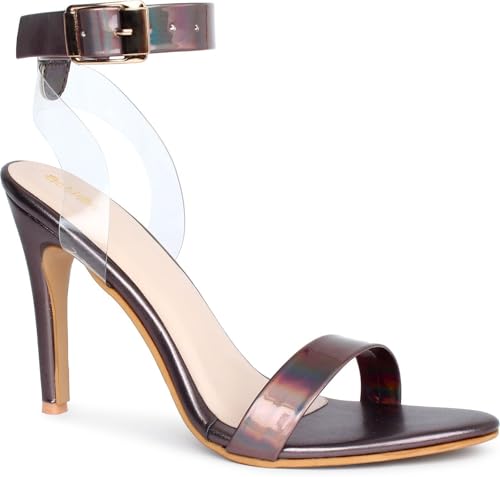 Image of Acttion Patent Leather Stiletto Sandals|Ankle Strap| Water-resis Tant| Heel Red