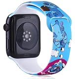 Cute Watch Band Compatible with Apple Watch Band 38mm 40mm 41mm 42mm 44mm 45mm for Stitch, Soft Sili