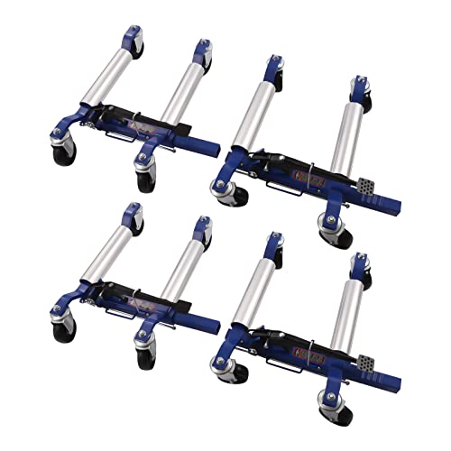 Wheel Dolly, 1300 Lbs Capacity Car Jack Dolly, Heavy Duty Self Loading Dolly with Ratcheting Foot Pedal,Wheel Dolly Car Skates,Lift Hydraulic Car Wheel Dolly,for Vehicle Car Auto Repair, Set of 4,Blue