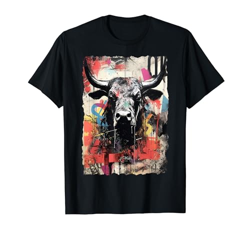 Cabeza de toro Tauro cuernos amante de los animales toro Camiseta