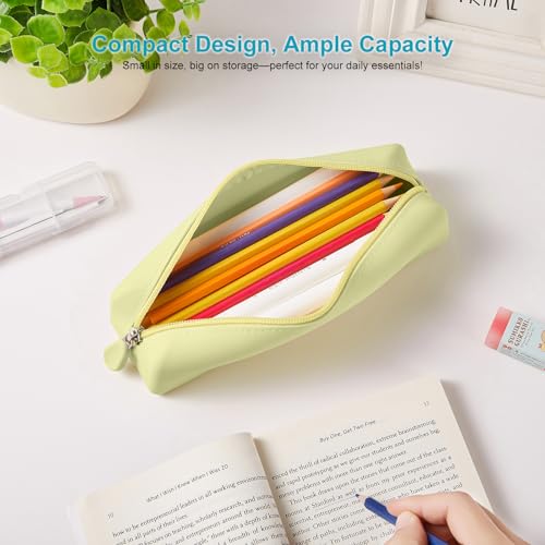 Image of Silicone Pencil Pouch, Pencil Case Organizer, Cute Penci Bag, Pencil Case Pouch, Pencil Bag, Makeup Pouch Peak Green