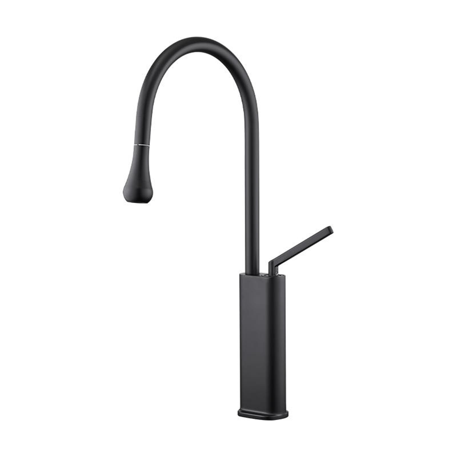 Robinet de cuisine avec douchette extractible mitigeur noir monocommande eau chaude froide