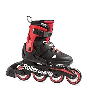Rollerblade Microblade Boy’s Adjustable Fitness Inline Skate, Black and Red, Junior, Youth Performance Inline Skates