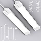 WNSNOU利便性プラグインアップ LEDベースライトled蛍光灯器具一体型 ledランプ led蛍光灯 15w形 直管 スイッチ付きON/OFF切り替え プラグ付き43CM 電源コード付き 高輝度 16W 省エネ型 1700ルーメン 昼光色6500K 180°広角led 照明器具天井 直付型