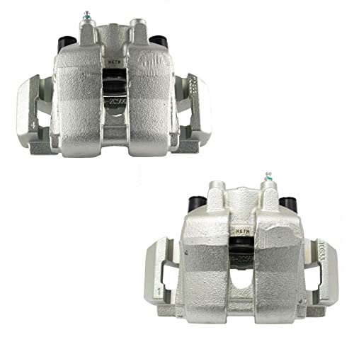 Image of TRQ Front Driver and Passenger Side Brake Caliper Set Caliper Brackets Hardware Compatible with 05-06 Ford Escape with Front Casting #6661 Rear Disc Brakes 05-06 Mazda Tribute S