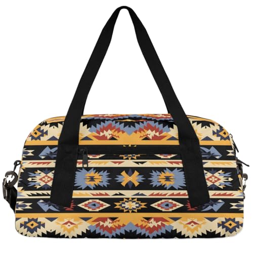Ethnic Aztec Kids Duffle Bag Boys Girls Small Sport Dance Gym Bag for Overnight Travel Weekender Carry On