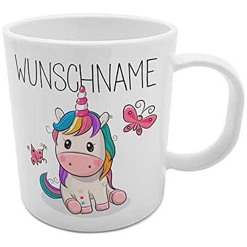 Kinder Tasse aus Kunststoff - Namenstasse Einhorn Cover