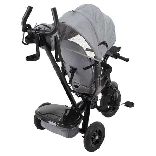 Image of Huffy Malmo Ultra 4-in-1 Canopy Trike with Adjustable Push Handle, Folding Footrest, Removable Canopy, and Accessories , Gray
