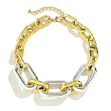 Genérico Acrílico único exagerado con collar de cadena grande para mujeres declaración de moda Choker grueso y grueso retorcido Grunge Joyería steampunk hombres