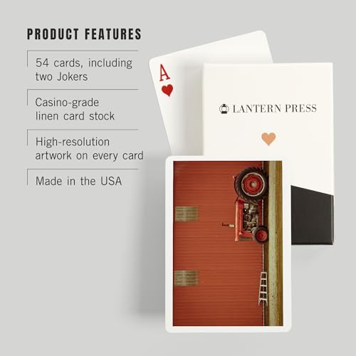 Set de 52 cartas de póker Lantern Press Red Tractor miniatura 3