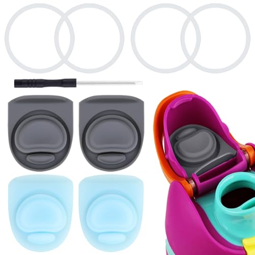 BMSQOFD 4 Sets Replacement Jelly Stopper and O Ring Compatible with Owala FreeSip 24oz 32oz,Water Bottle Lid Gasket Insert Cap Rubber Seal Parts for Owala 16/19/24/32/40oz Mouthpiece Accessories,B6