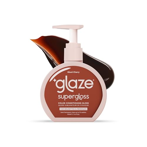 Glaze Supergloss Color Conditioning Gloss With Dispensing Pump – Hydrating Semi-Permanent Color Hair Gloss & Shine Boost – 6.4 Fl Oz - Vibrant Red - Glace Cherry