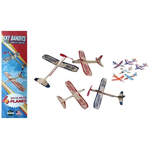 Balsa Wood and Styrofoam Airplane Toys Set | Wooden Airplane Kits | 2 Rubberband Powered Propellor Planes, 2 Balsa Wood Glider Planes, and 6 Foam Model Toy Airplane Kits | Classic Toys for Children Cover
