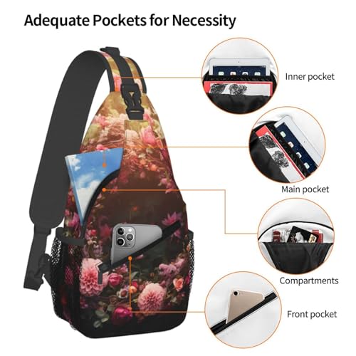 Bolso cruzado floral para hombre y mujer, mochila casual miniatura 4