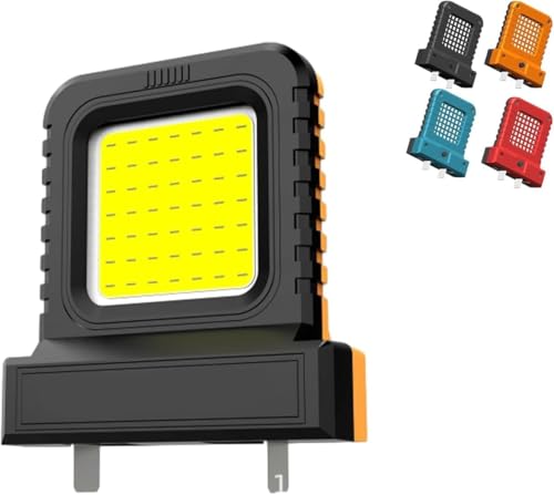 Foco LED de Alta Luminosidad para Trabajo - Compatible con Baterías de Litio de Herramientas Eléctricas, Iluminación Potente Universal (Naranja)