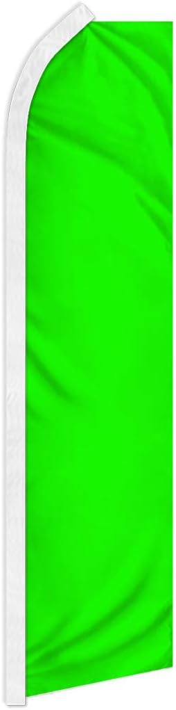 Neon Green Solid Color Swooper Feather Flag - Great for Schools, Businesses, and Events