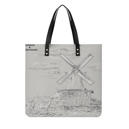Sac à main shopper Moulin À Vent l'élégance d'un grand tote bag de voyage aux finitions soignées