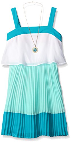 Amy Byer Girls' Big Colorblock Popover Pleat Dress