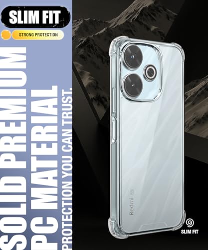 Image of WOW IMAGINE Ultra-Hybrid Crystal Clear Back Case for Mi Redmi 13 5G | Poco M6 Plus 5G | Shockproof Design | Camera Protection Bump | Hard Clear Mobile Back Cover with Cushioned Edges - Transparent