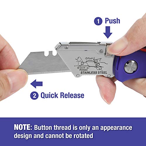 image for WORKPRO Folding Utility Knife, Quick-Change Box Cutter with Blades Sto