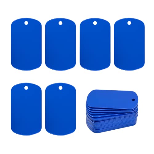 Image of StayMax Aluminum Blank Tags Stamping Blanks 25 Pack (Blue)