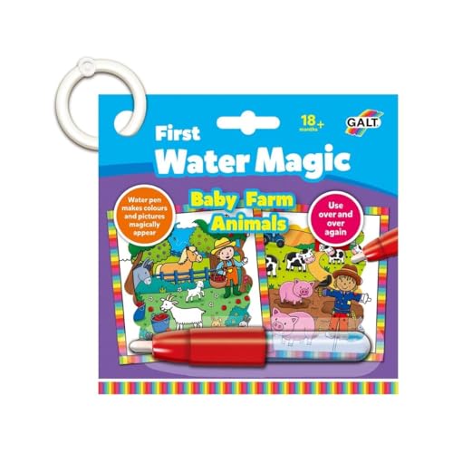 Galt Toys, First Water Magic - Baby Farm Animals, Kids Colouring Book, Ages 18 Months Plus