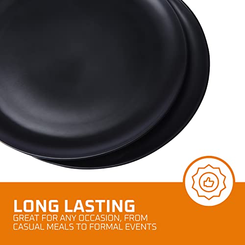 Bruntmor Plastic Kitchen Dinner Plates - Modern Plates - Hard Plastic Dining Kitchen Plate Set For Dessert, Salad, Appetizer Or Small Lunch - Durable Matte Surfaced Dessert Plates For Dining #TOP5