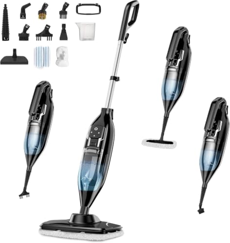 Image of Steam Mop, 12-in-1 Powerful Handheld Steam Cleaner Detachable Steam Mops for Floor Cleaning, 565ML Removable Tank, 23FT Power Cable, MultiPurpose Steamer for Hardwood, Tile, Grout, Furniture
