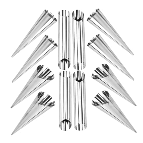 GRIRIW 12pcs Reusable Cone Baking Molds Croissant for Desserts Pastries Pancakes Easy to Lightweight Compact Baking Tools for Home