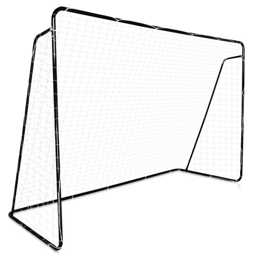Bonnlo Grand But de Foot 300x200x120 cm Cage de Foot Stable Filet à Mailles Serrées Noir