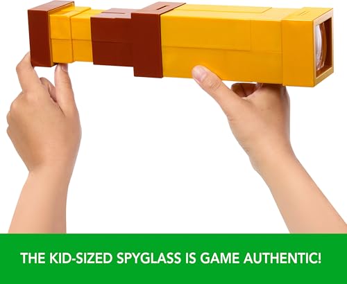 Image of Mattel Minecraft Pixel Spyglass Toy with Pixelating Viewing Lens, Kid-Sized Accessory for Role-Play & Costumes