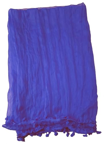 Image of YOUTHQUAKE Women's Solid Casual Dailywear Faux Chiffon Multi Color Dupatta With Pum Pum Lace (Set of 7)