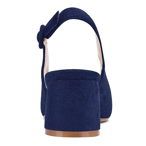 FOWT Women Pointed Toe Slip On Pumps Trendy Block Low Heel Slingback Comfy Daily Dress Office Business Shoes Size 4-16 US3