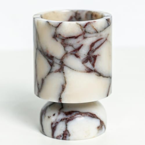 Vintage Marble Pillar Candle Holder, Natural Marble Candlestick H...