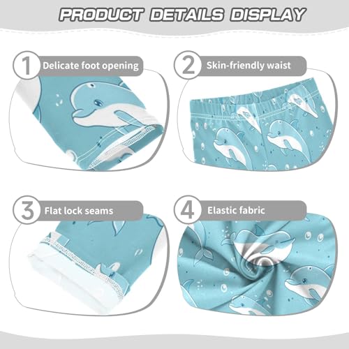Toddler Girls Leggings Printed Yoga Pants Leggings Blue Dolphins for Kids3