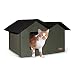 K&H Pet Products Outdoor Kitty House Extra-Wide (unheated) Olive/Black 26.5" x 15.5" x 21.5"