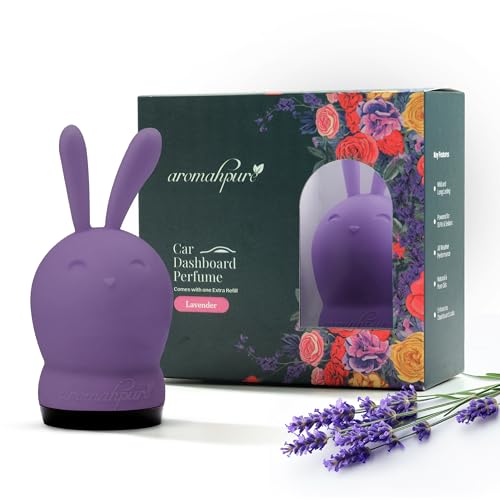 Aromahpure Hunny Bunny Luxury Car Perfume for Dashboard - Lavender Fragrance | Long-Lasting Car Air Freshener with Two Refill Cube | Infused with Pure Oils | Lasts Up to 30 Days