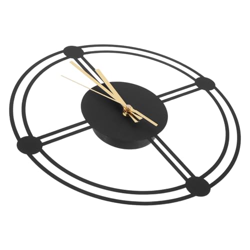 BAZEITFLOW Orologio da Parete Orologio Decorativo Orologi da Parete per Cucina Orologi da Giardino all'aperto Arredamento Appeso a casa Orologio sospeso Ferro battuto in Metallo Nero